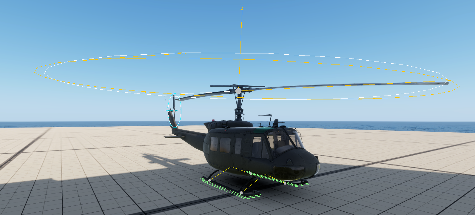 UH-1H with Draw Rotors and Draw Ground on.